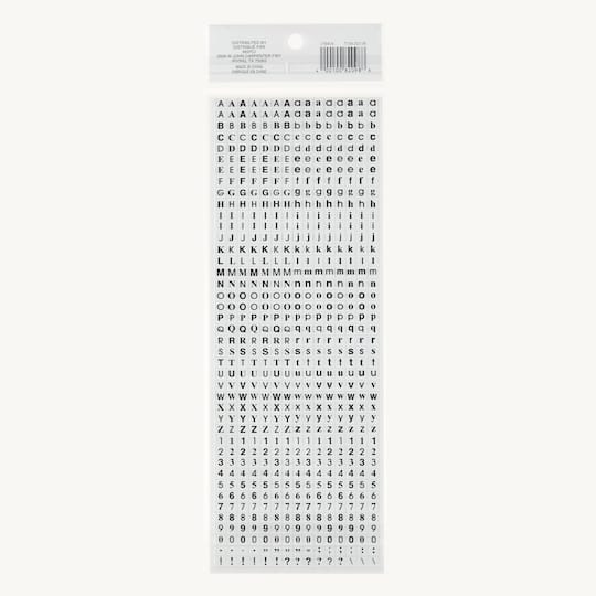 12 Packs: 2 ct. (24 total) Black Mini Font Alphabet and Number Stickers by Recollections™
